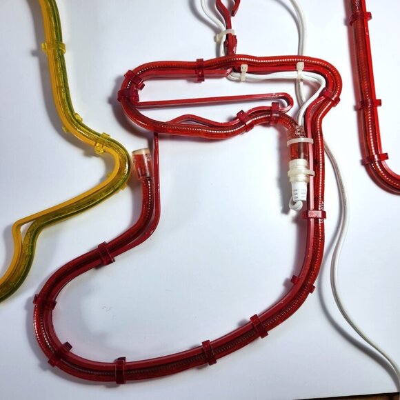 Christmas Rope Tube Lights Set of 4 Candy Cane Bell Snowman Christmas Stocking - Picture 6 of 16